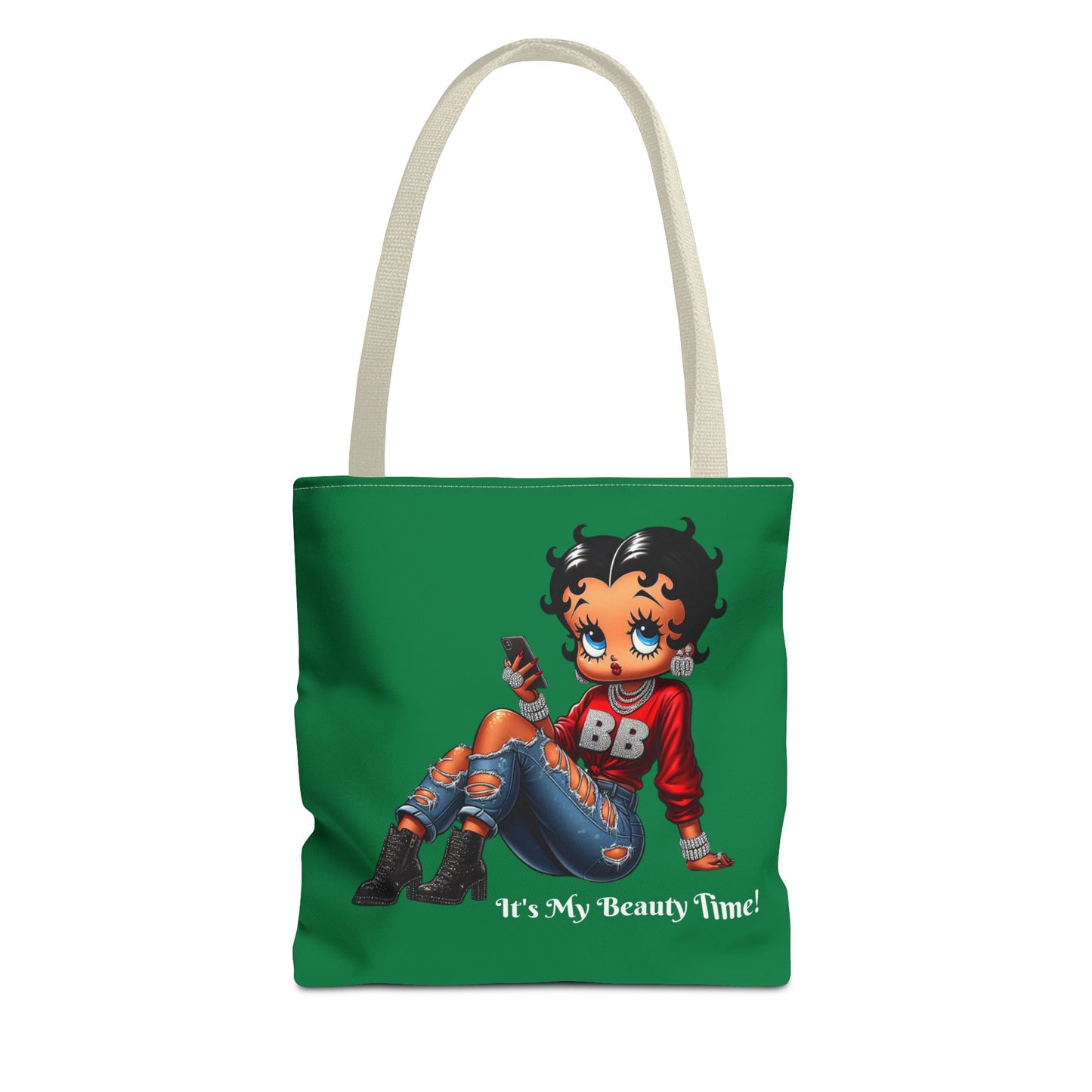 Tote Bag Green Betty Boop Chilling - Stylish Carryall, Chic Handbag, Cute Shoulder Purse