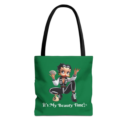 Money Babe Tote Bag — Cute Betty Boop Style Character Holding Cash & Money Bag, Everyday Shoulder Purse, Chic Carryall