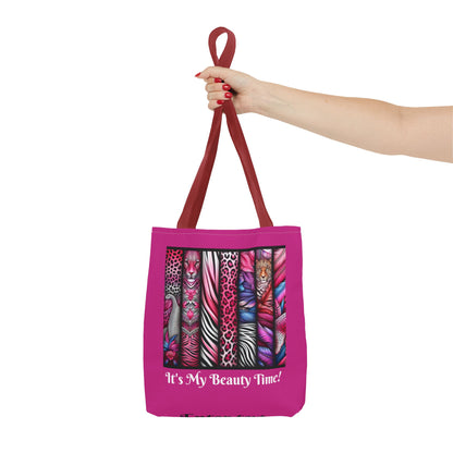 Tote Bag Botanical Animals Pink - Stylish Carryall, Chic Shoulder Purse, Everyday Use Handbag, Animal Print