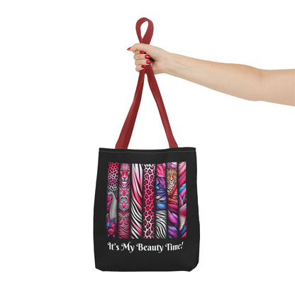 Tote Bag Botanical Animals Black - Stylish Carryall, Chic Shoulder Purse, Everyday Use Handbag, Animal Print
