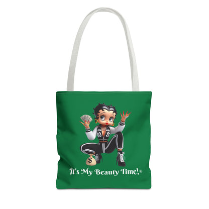 Money Babe Tote Bag — Cute Betty Boop Style Character Holding Cash & Money Bag, Everyday Shoulder Purse, Chic Carryall