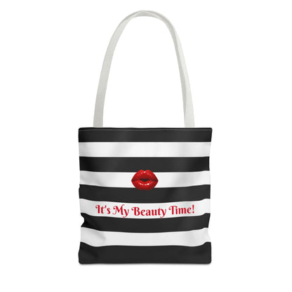 Tote Bag Black and White Striped - Stylish Carryall, Chic Shoulder Purse, Essentials Handbag