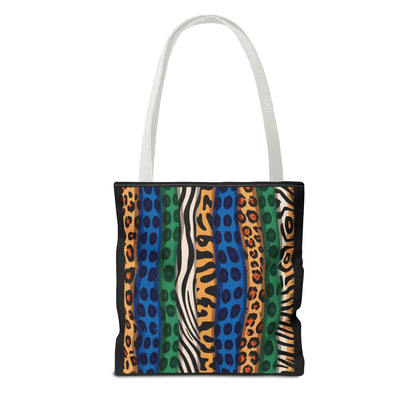 Exotic Colors Black Tote Bag - Stylish Carryall, Chic Shoulder Purse, Everyday Handbag, Animal Prints